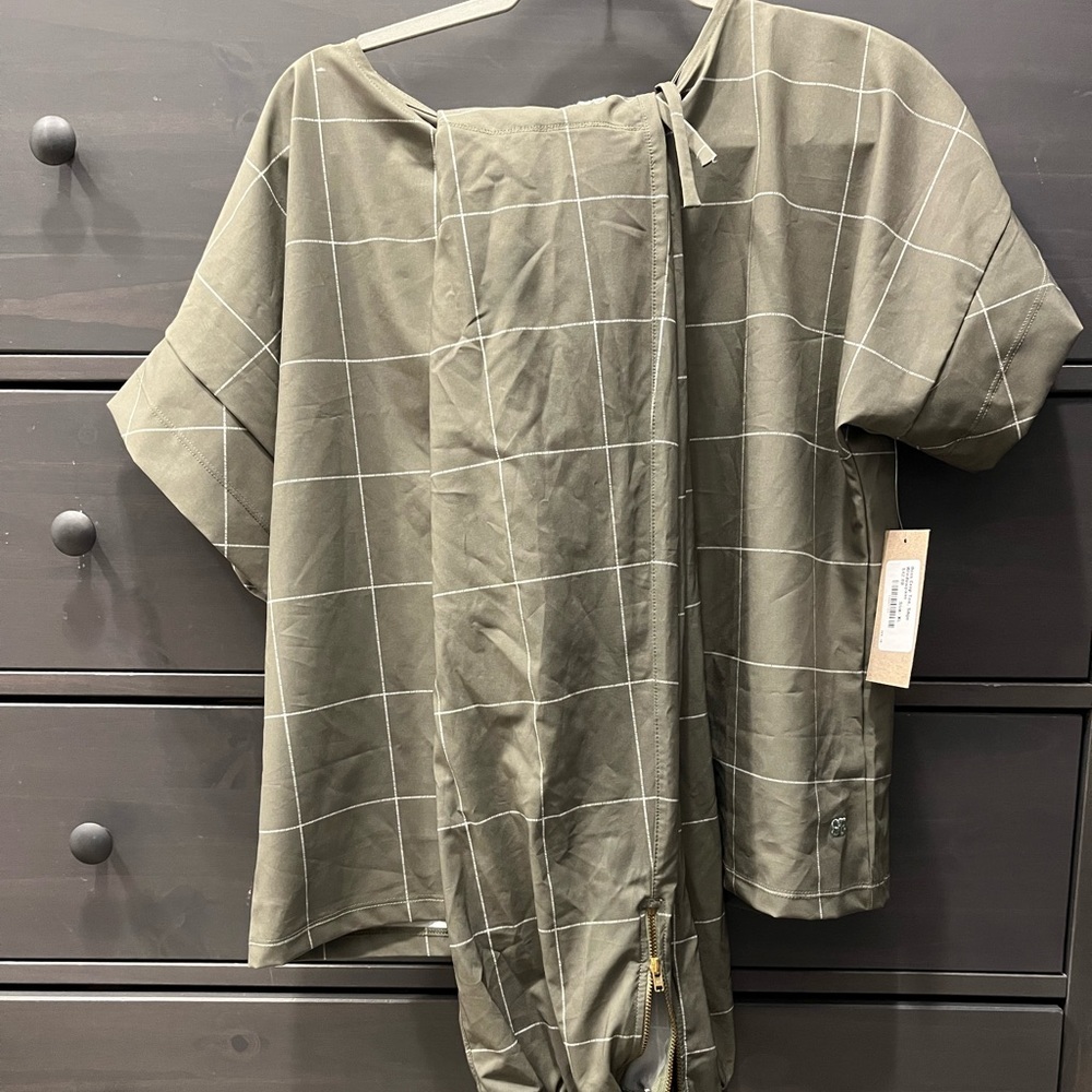 Albion Jetsetter Windowpane Joggers & Boss Crop Top SET Size XL PETITE